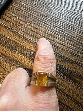Antique 10k gold Orange Citrine ring size 7.75